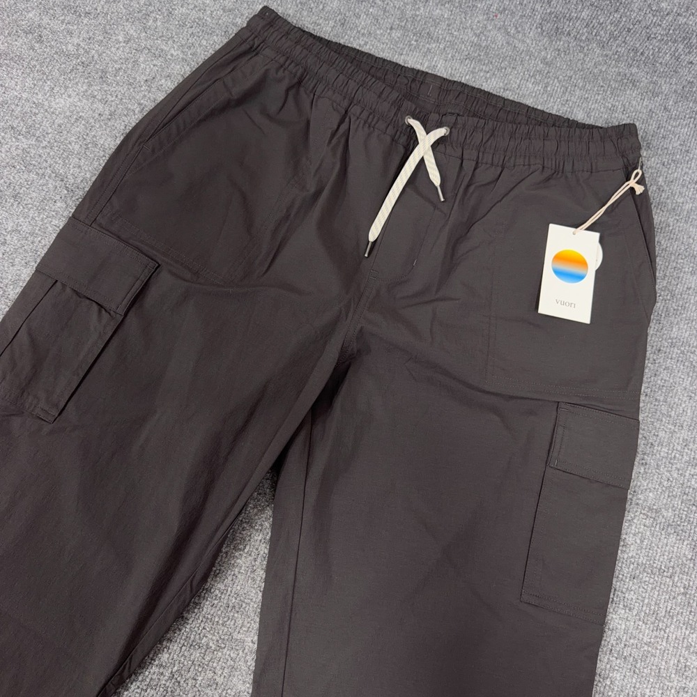 Vuori Birch Jogger Pant Womens 2XL Vintage Black Gray Cargo Pocket Stretch NEW